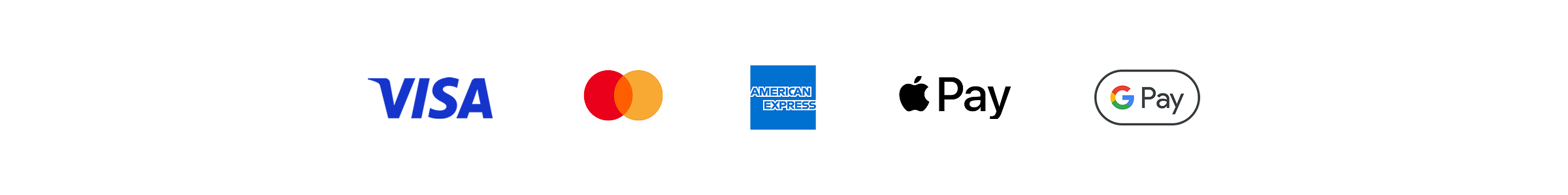 Payment logos_EN_Visa, Mastercard, Amex, ApplePay, GooglePay - RATIO 8x1